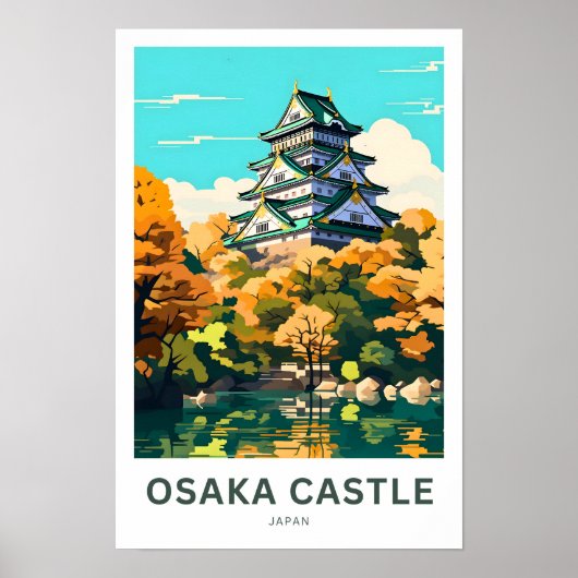 Poster Osaka Castle Japan Travel Print (Devant)