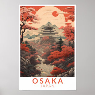 Poster Osaka Japan Travel Art Vintage
