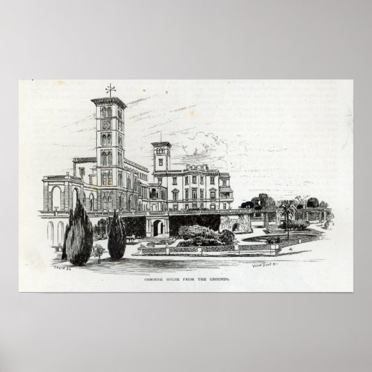 Poster Osborne House from the Grounds (Devant)