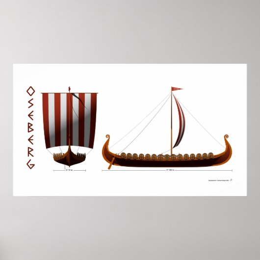 Poster Oseberg Viking Ship (Devant)