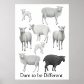 Poster Oser être différent Moutons noirs Imprimer (Devant)