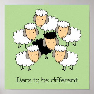 Poster Oser être un mouton noir différent