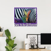 Poster Osez être différent Baby Zebra Design par GG Burns (Bureau à domicile)