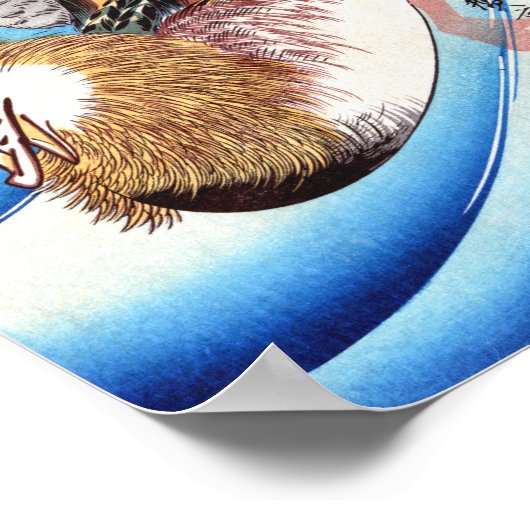 Poster Oshidori (Canards mandarins), Hiroshige Fine Art (Coin)