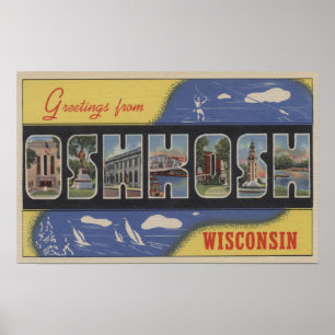 Poster Oshkosh, le Wisconsin - grandes scènes de lettre