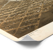 Poster Oshkosh WI 1867 Carte panoramique antique (Coin)