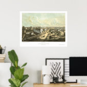 Poster Oshkosh, WI Carte Panoramique - 1850 (Bureau à domicile)
