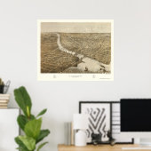 Poster Oshkosh, WI Carte Panoramique - 1887 (Bureau à domicile)
