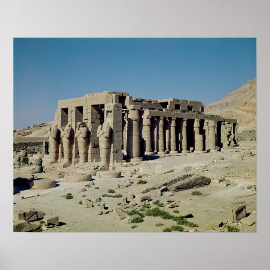 Poster Osiride figures Ramesses II flanquant les murs (Devant)