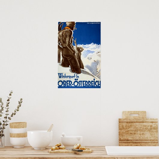 Poster " Österreich : 1930er/heute Oö - Wintersport Reise (Cuisine)