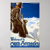 Poster " Österreich : 1930er/heute Oö - Wintersport Reise (Devant)