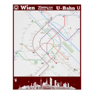 Poster " Österreich : Wien U-Bahn métromap ...