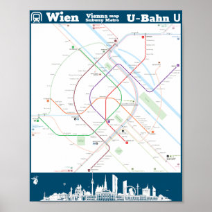 Poster " Österreich : Wien U-Bahn métromap ...