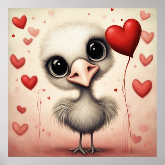 Poster Ostrich Love 1 (Devant)