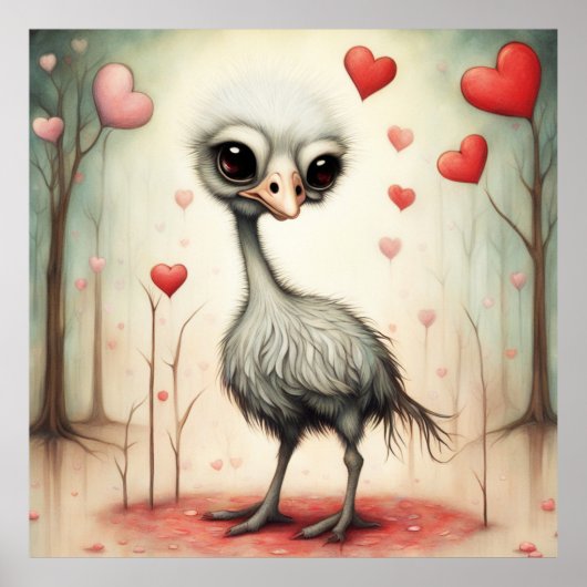 Poster Ostrich Love 2 (Devant)
