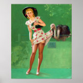 Poster Ostrich Pin Up (Devant)