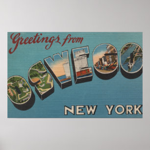 Poster Oswego, New York - Grandes scènes de lettres