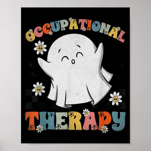 Poster Ot Occupational Therapy Halloween Retro Ghost Ot H (Devant)