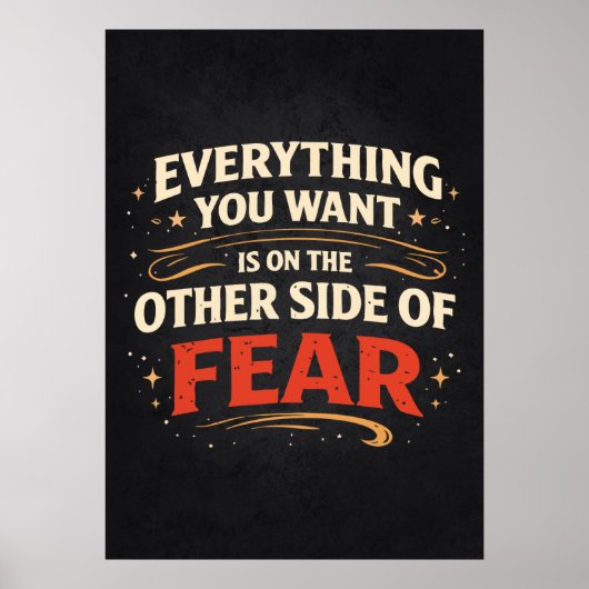 Poster Other Side Of Fear - Success Motivational (Devant)