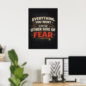 Poster Other Side Of Fear - Success Motivational (Bureau à domicile)