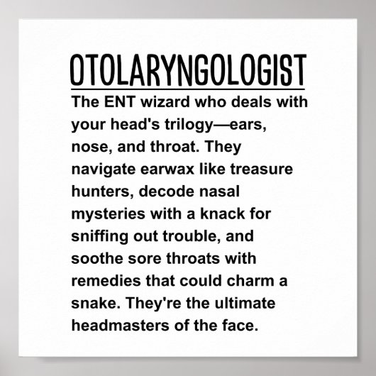 Poster Otolaryngologue (Devant)