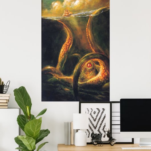 Poster Otopus monstre (Bureau à domicile)