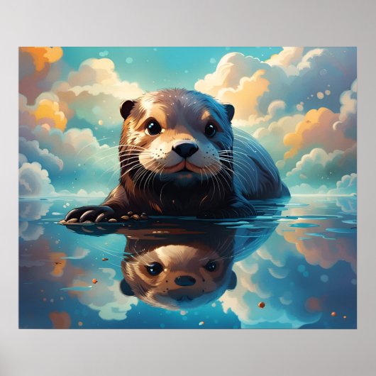 Poster Otter adorable (Devant)