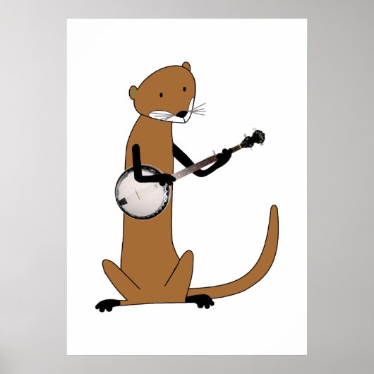 Poster Otter Jouer à l'affiche du Banjo (Devant)