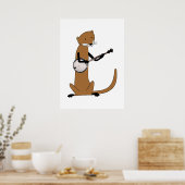 Poster Otter Jouer à l'affiche du Banjo (Cuisine)