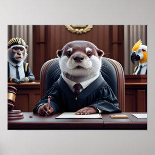 Poster Otter Juge Holding Gavel
