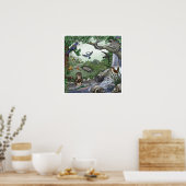 Poster "Otter Twin Magic" — avec bordure (Cuisine)