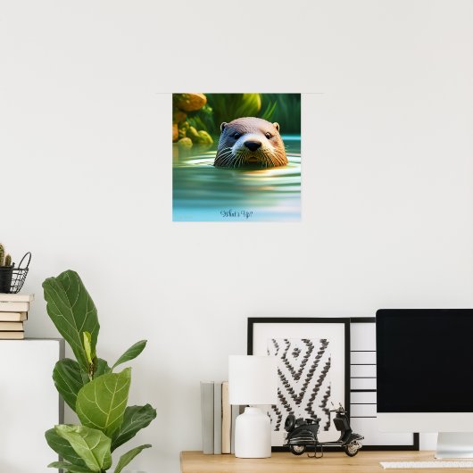 Poster Otterly Adorable - Imaginaire de l'IA Imprimer Art (Bureau à domicile)