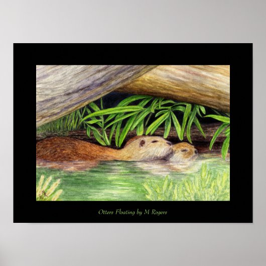 Poster Otters Floating Art Print (Devant)