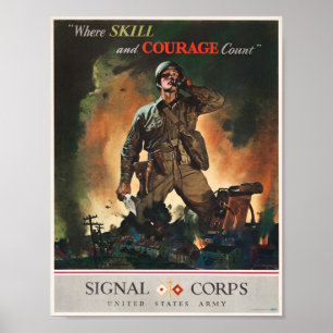 Poster Où Comptage des compétences et du courage - Corps 