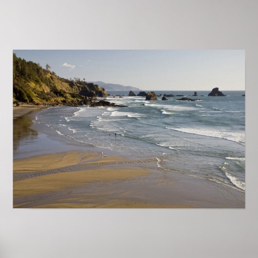 Poster OU, Côte de l'Oregon, Parc d'état Ecola, Indien (Devant)