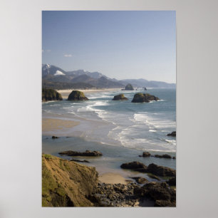Poster OU, Côte de l'Oregon, Parc d'état Ecola, vue sur