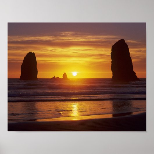 Poster OU, Côte de l'Oregon, Plage de Cannon, (Devant)
