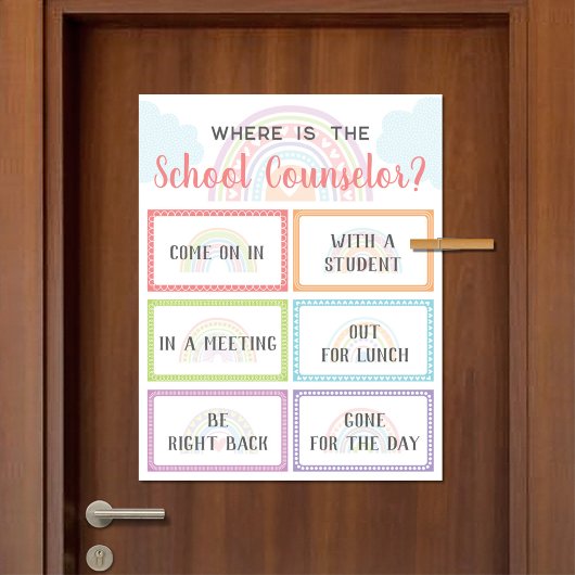 Poster Où est la porte du bureau du conseiller scolaire S