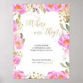 Poster Où Étaient-Ils La Fête des mariées Mariage Rose Fl (Devant)