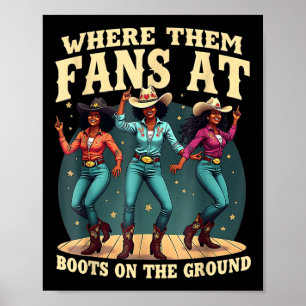 Poster Où Ils Vont Aux Bottes Sur La Ligne Da Ground Cowg