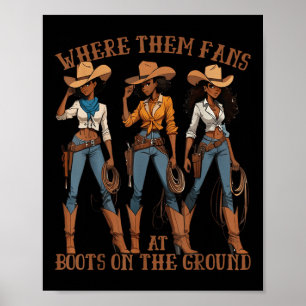 Poster Où Ils Vont Aux Bottes Sur La Ligne Da Ground Cowg