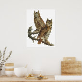 Poster ou imprimer Audubon Great Horned Owen (Cuisine)