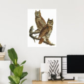 Poster ou imprimer Audubon Great Horned Owen (Bureau à domicile)