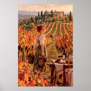 Poster Où l'automne a le goût de la maison Toscane Italie