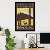 Poster où le cerf et l'antilope jouent (Bureau à domicile)
