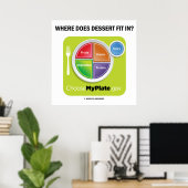 Poster Où Le Dessert S'Intègre-T-Il ? (Humour MyPlate) (Bureau à domicile)