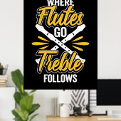 Poster Où le lecteur de flute va (Bureau à domicile)
