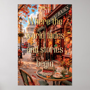 Poster Où le monde s'estompe Londres Daunt Books Art d'au