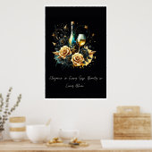 Poster Où le vin rencontre les Roses" (Cuisine)