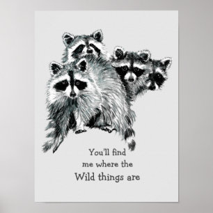 Poster Où les choses sauvages sont le Raccoon inspirant